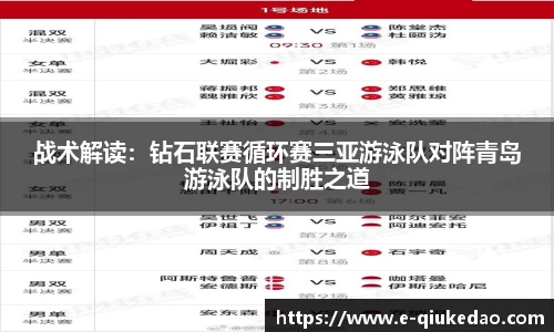战术解读：钻石联赛循环赛三亚游泳队对阵青岛游泳队的制胜之道